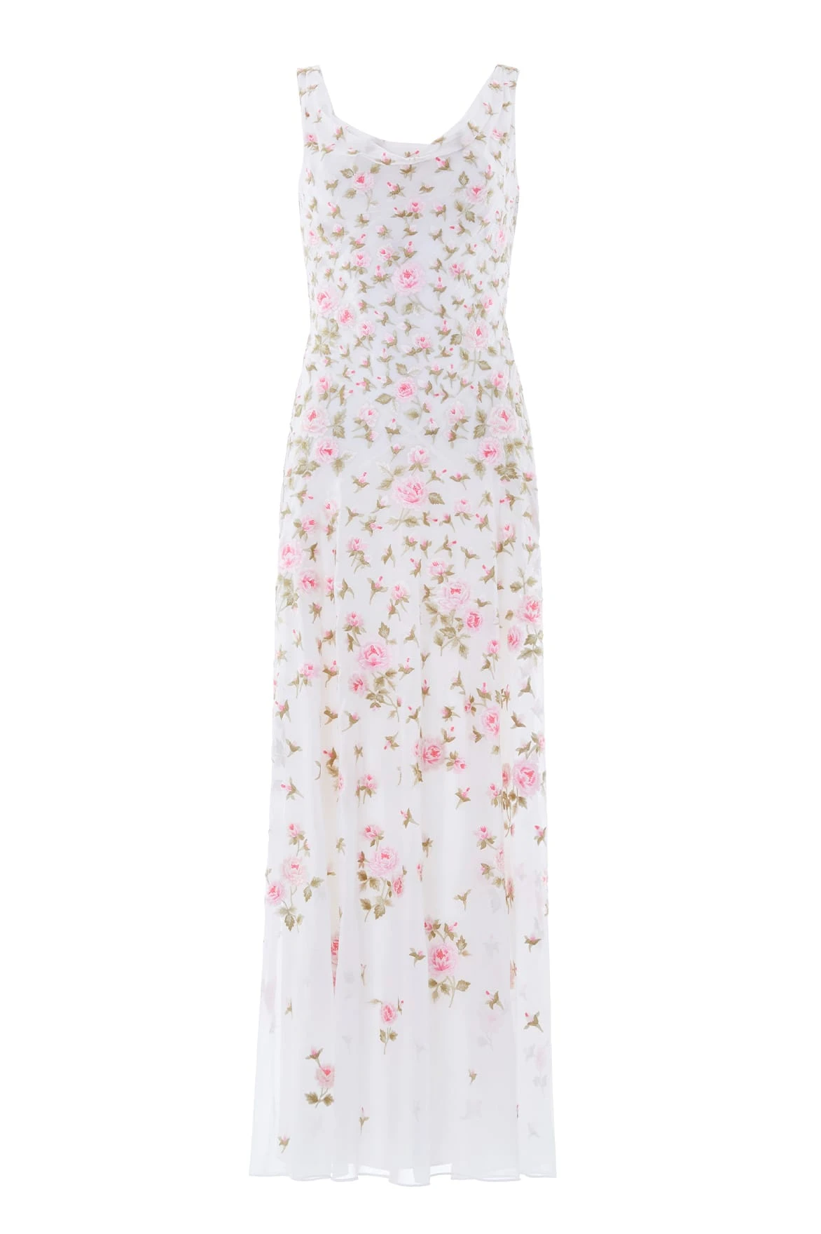 Needle and Thread Rose Bloom Georgette Gown in Swan White
