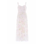 Needle and Thread Sequin Paradise Sweetheart Ankle Gown in Swan White/Multi