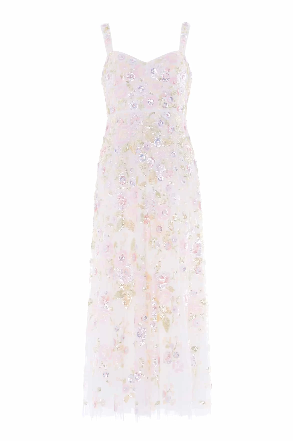 Needle & Thread Sequin Paradise Sweetheart Ankle Gown in Swan White/Multi - Dresses - British Luxury Evening Wear at Luxury Shoes Needle and Thread Sequin Paradise Sweetheart Ankle Gown in Swan White/Multi