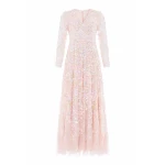 Needle and Thread Sequin Paradise V-Neck Gown in Opal/Multi