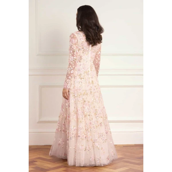 Needle and Thread Sequin Paradise V-Neck Gown in Opal/Multi, view 5