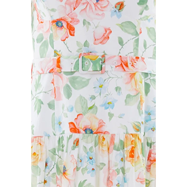 Needle and Thread Sienna Rose Cotton Ballerina Dress in Optic White, view 4