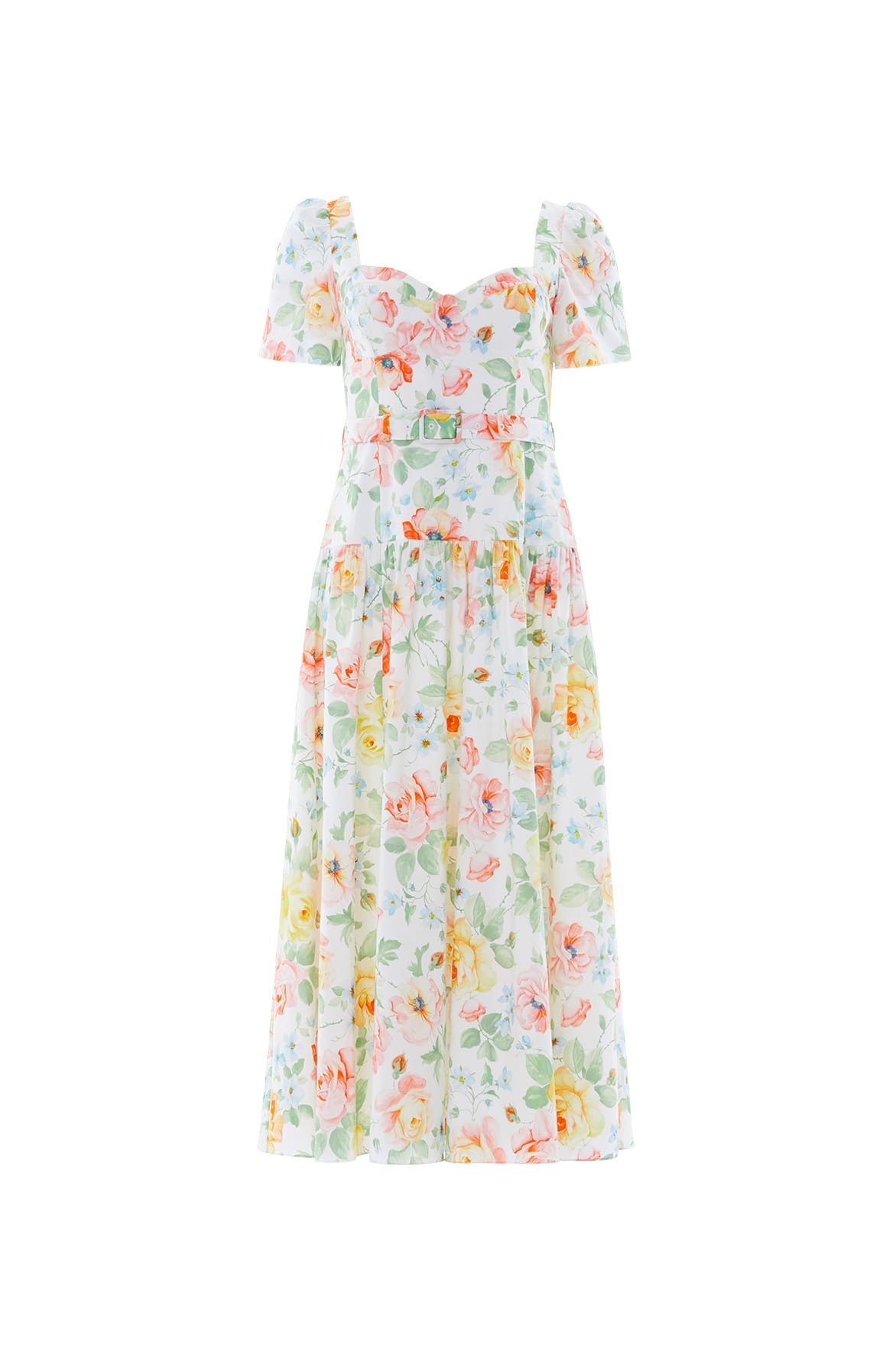 Needle & Thread Sienna Rose Cotton Ballerina Dress in Optic White - Dresses - British Luxury Evening Wear at Luxury Shoes 