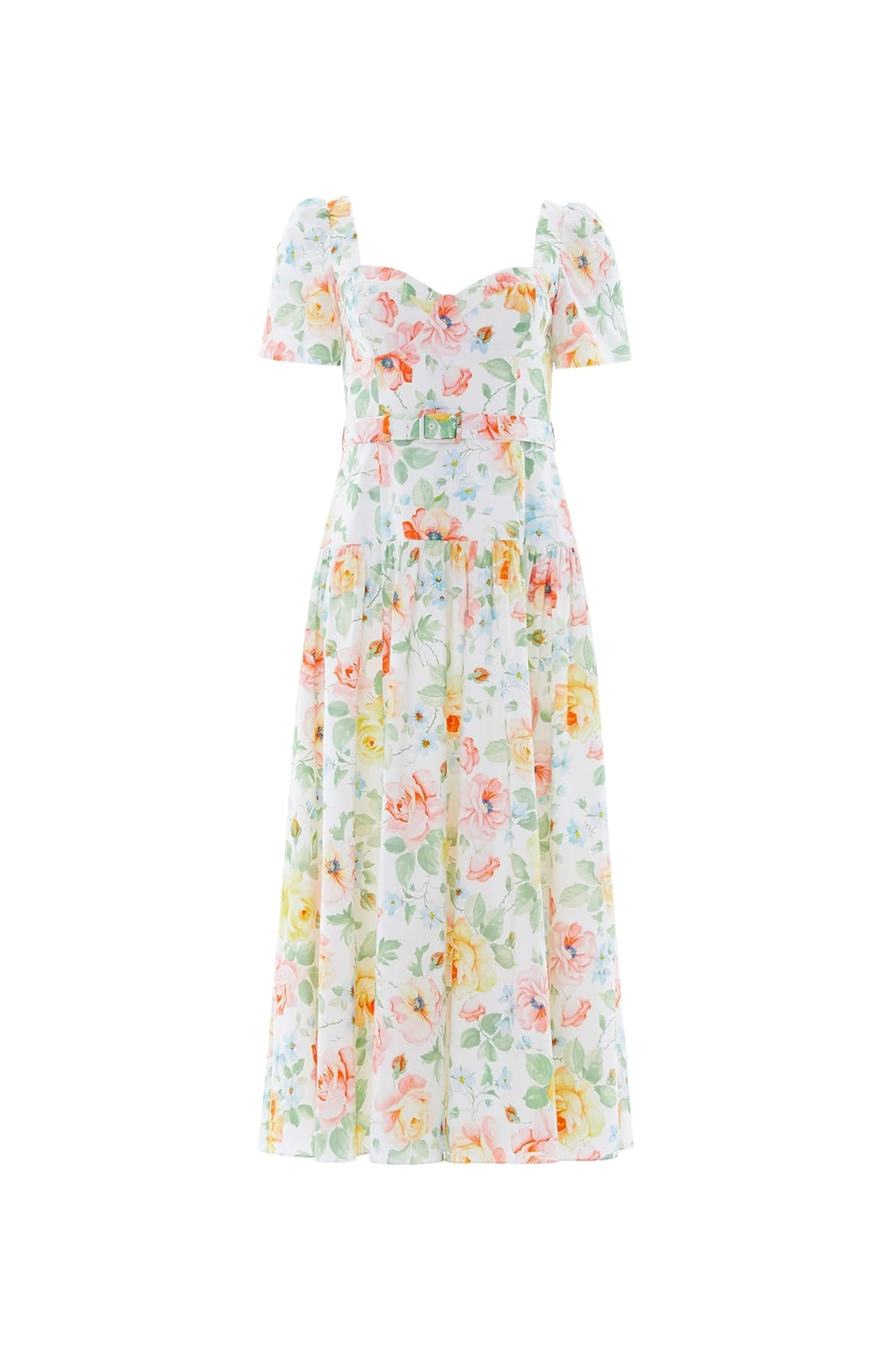 Needle and Thread Sienna Rose Cotton Ballerina Dress in Optic White
