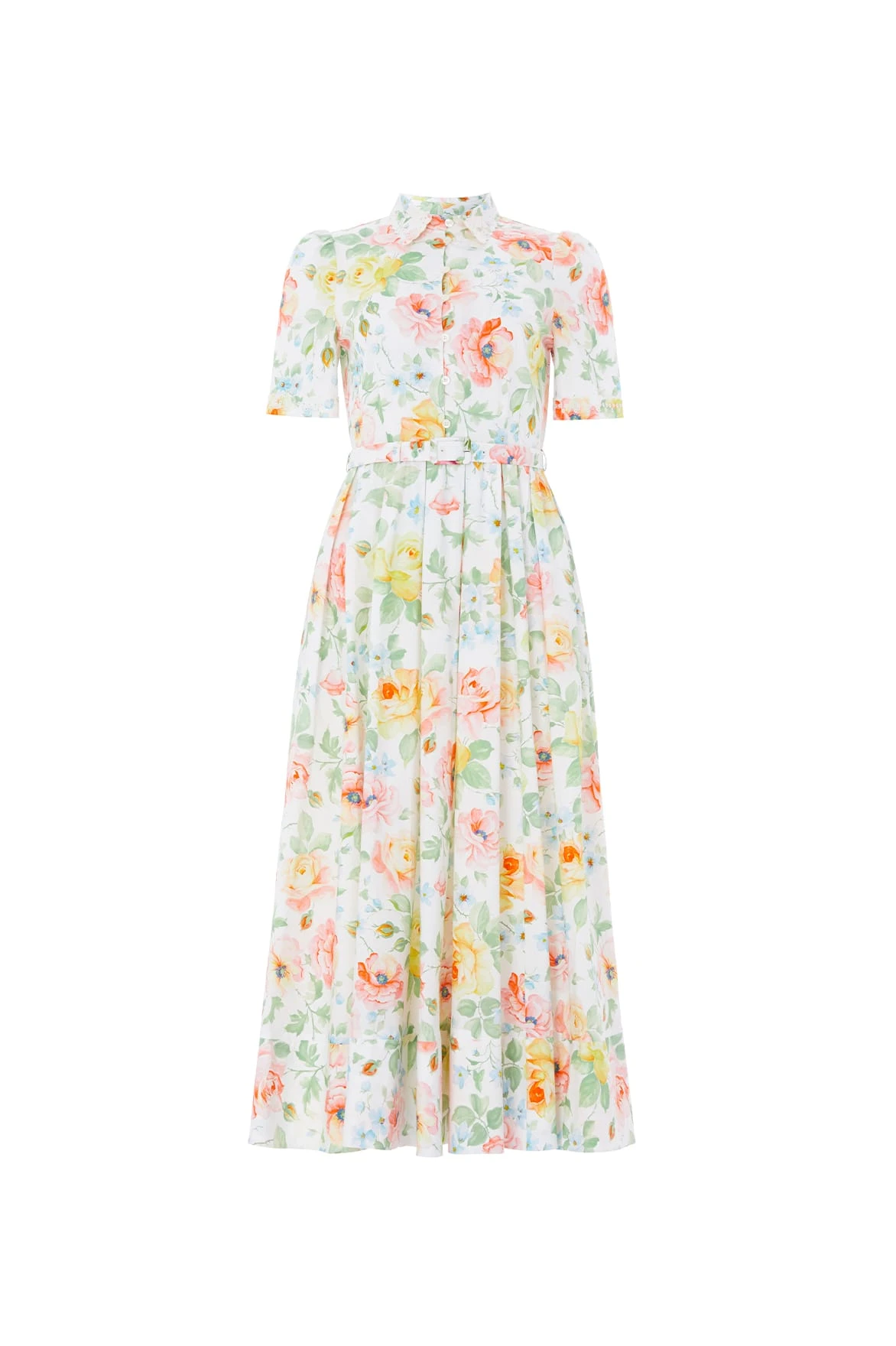 Sienna Rose Cotton Short Sleeve Ballerina Dress in Optic White