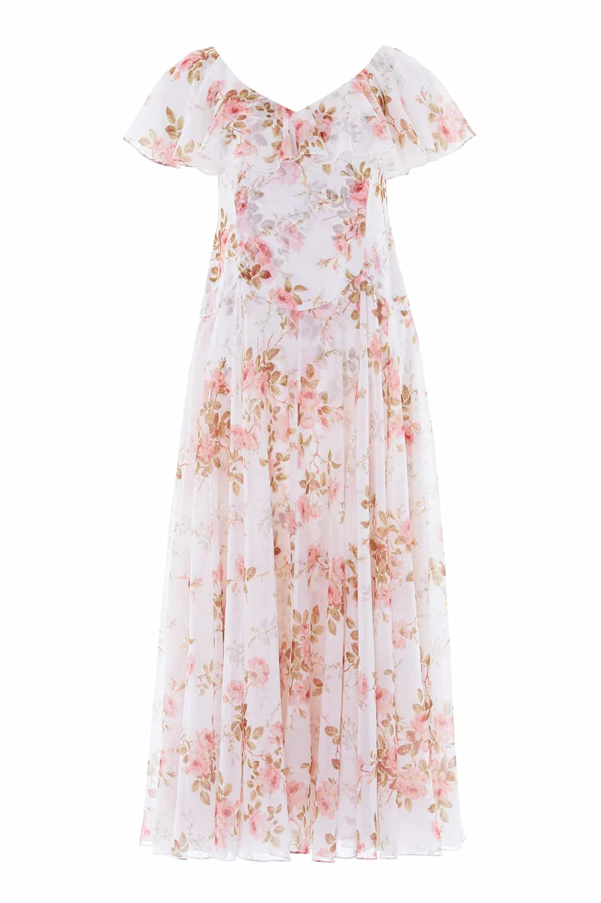 Needle and Thread Summer’s Rose Georgette Ankle Gown in White