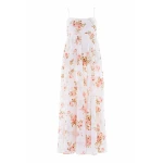 Needle and Thread Summer’s Rose Linen Blend Cami Ankle Gown in White