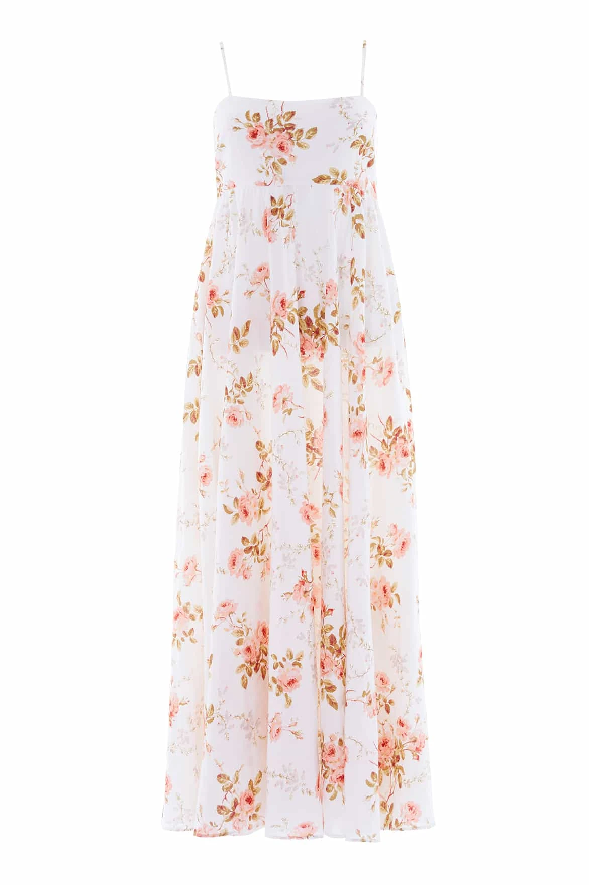 Needle and Thread Summer’s Rose Linen Blend Cami Ankle Gown in White