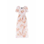 Needle and Thread Summer’s Rose Shirred Short Sleeve Ballerina Dress in White