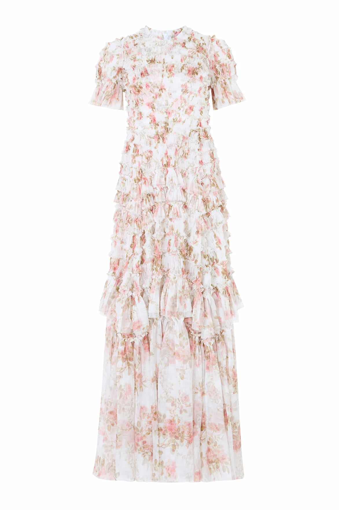 Needle and Thread Summer’s Rose Valentine Ruffle Gown in White