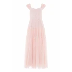 Needle and Thread Sunrise Sequin Sweetheart Ankle Gown in Opal