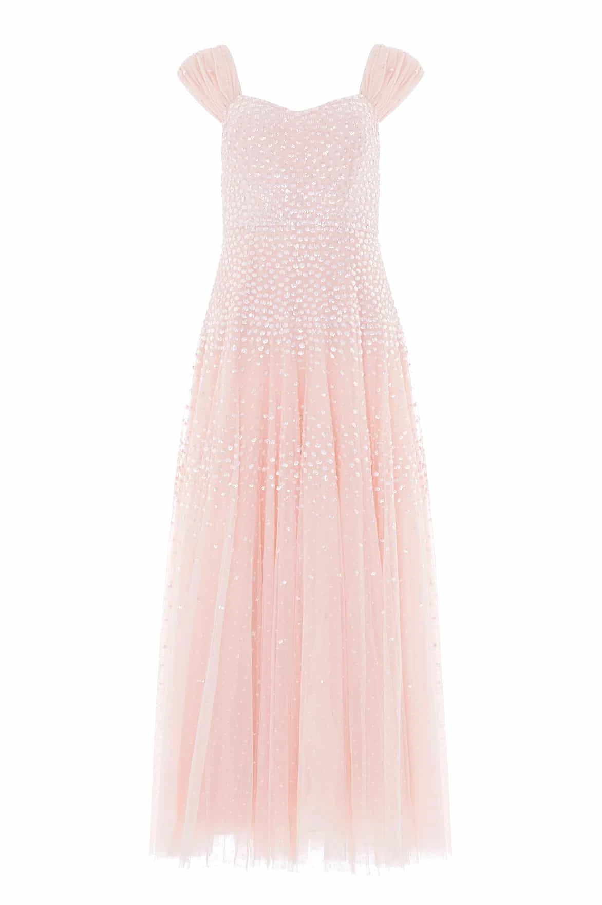 Needle and Thread Sunrise Sequin Sweetheart Ankle Gown in Opal