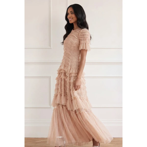 Needle and Thread Valentine Ruffle Gown in Biscuit, view 2