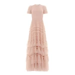 Needle and Thread Valentine Ruffle Gown in Biscuit