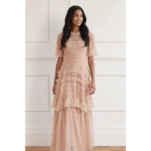 Needle and Thread Valentine Ruffle Gown in Biscuit, view 3