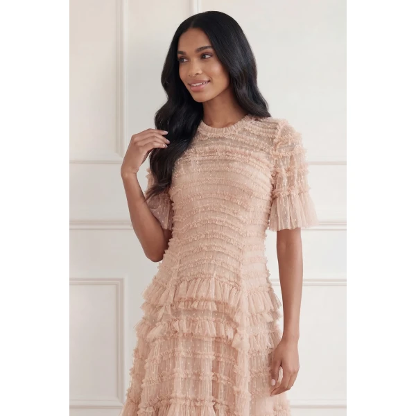 Needle and Thread Valentine Ruffle Gown in Biscuit, view 4