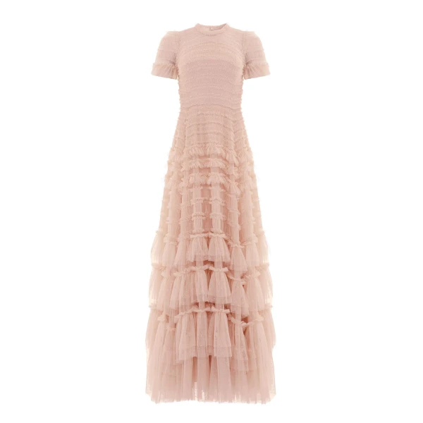 Needle and Thread Valentine Ruffle Gown in Biscuit