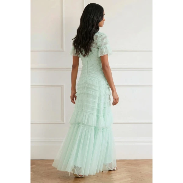 Needle and Thread Valentine Ruffle Gown in Soft Mint, view 6