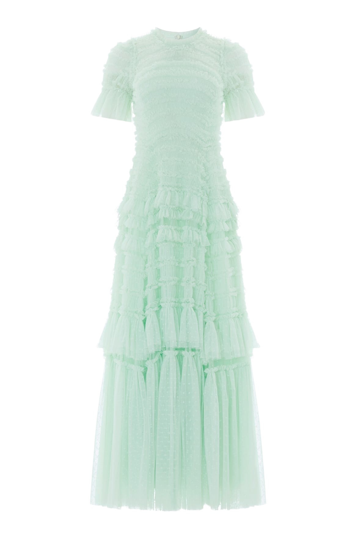 Needle & Thread Valentine Ruffle Gown in Soft Mint - Dresses - British Luxury Evening Wear at Luxury Shoes 