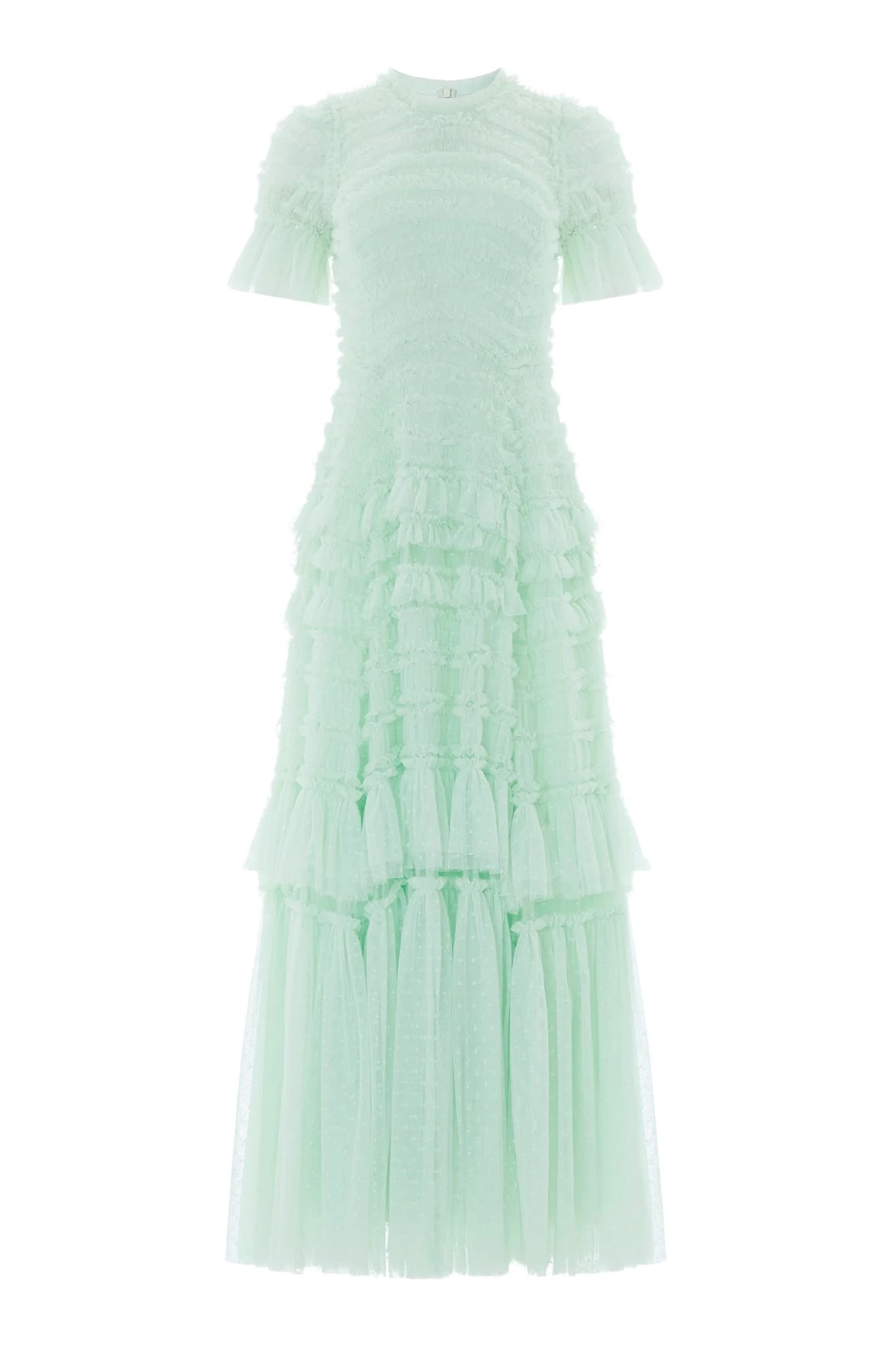Needle and Thread Valentine Ruffle Gown in Soft Mint