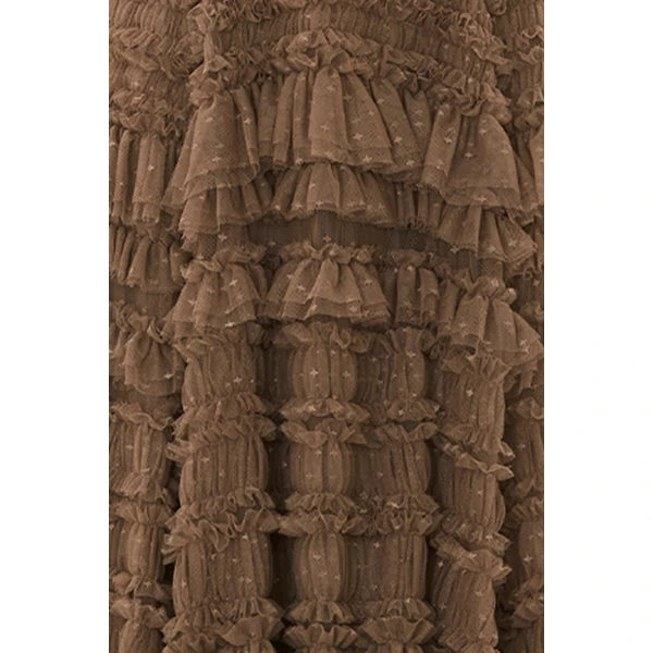 Needle and Thread Valentine Ruffle Strapless Gown in Cocoa, view 3
