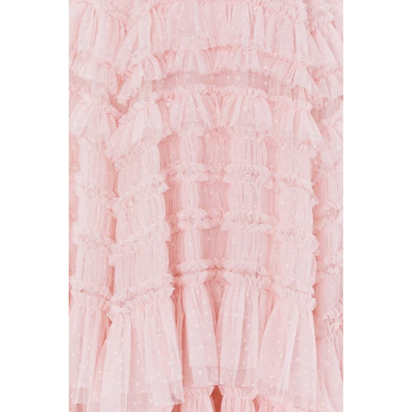 Needle and Thread Valentine Ruffle Strapless Gown in Pink, view 3