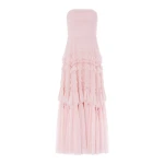 Needle and Thread Valentine Ruffle Strapless Gown in Pink
