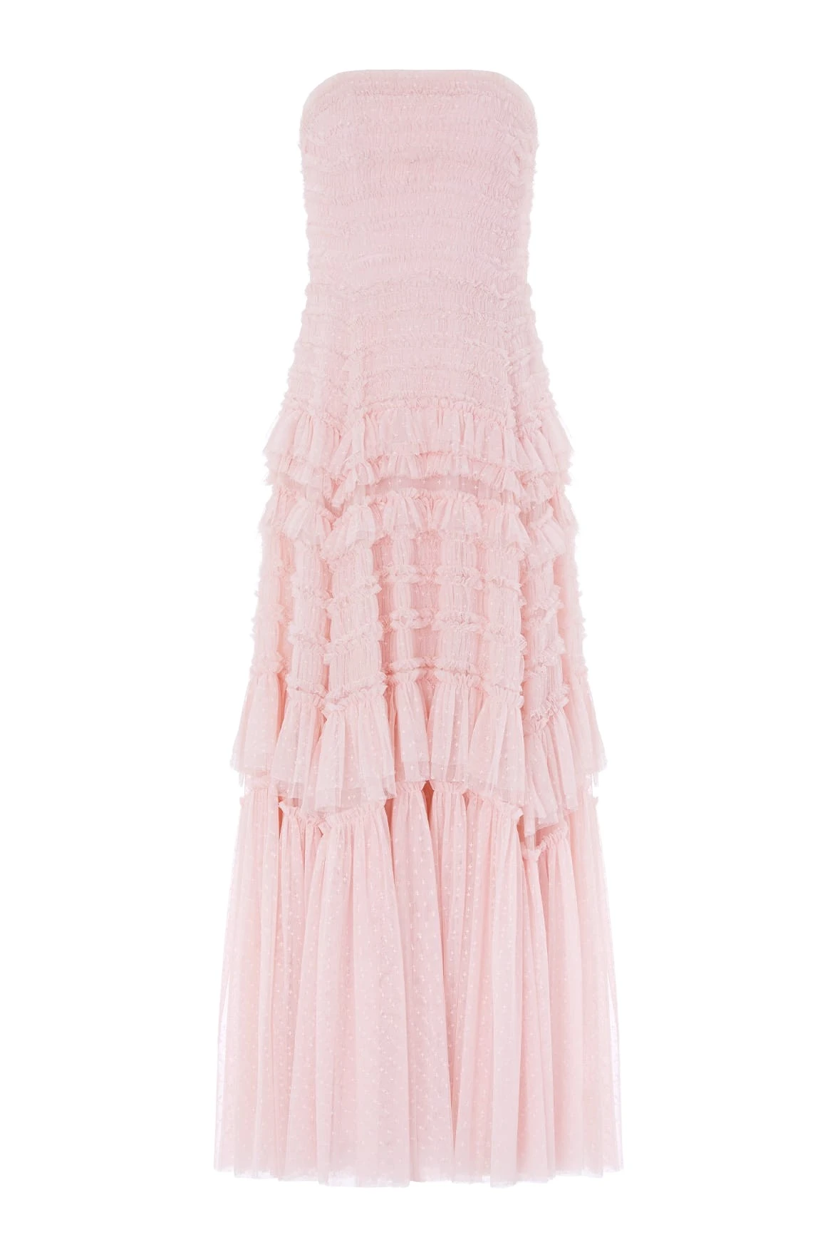 Needle and Thread Valentine Ruffle Strapless Gown in Pink