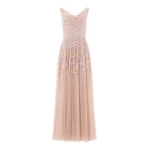 Needle and Thread Versailles Ditsy Cowl Neck Gown in Biscuit/Pale
