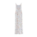 Needle and Thread Wisteria Shimmer Georgette Ankle Gown in Cream/Blue