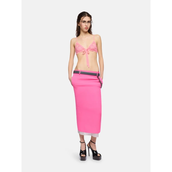 The Attico Neon pink midi skirt, view 2