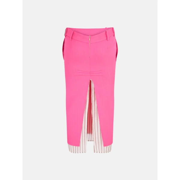 The Attico Neon pink midi skirt, view 4