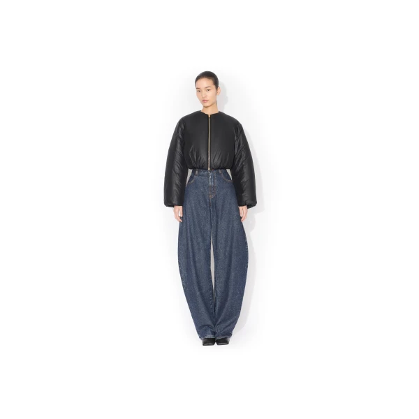 Alaïa Nylon Pleated Bomber - ALAÏA Jackets - Laser Cut Luxury - Shop at Luxury Shoes 