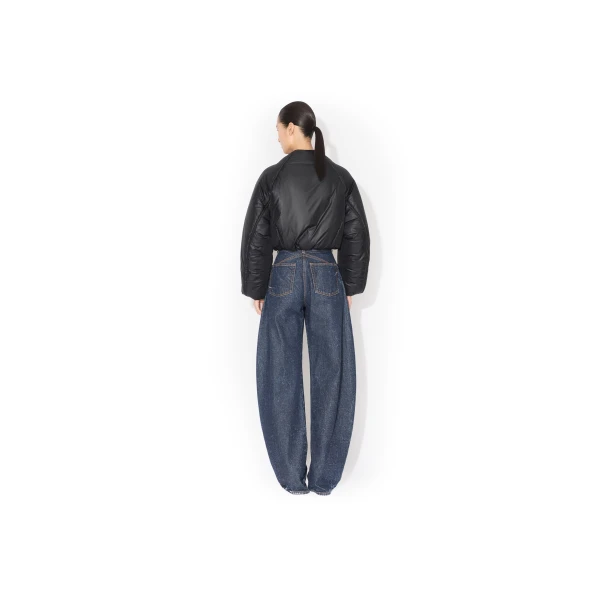 Alaïa Nylon Pleated Bomber - ALAÏA Jackets - Laser Cut Luxury - Shop at Luxury Shoes 