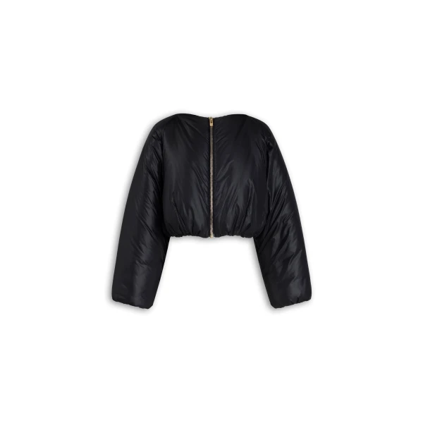 Alaïa Nylon Pleated Bomber - ALAÏA Jackets - Laser Cut Luxury - Shop at Luxury Shoes 