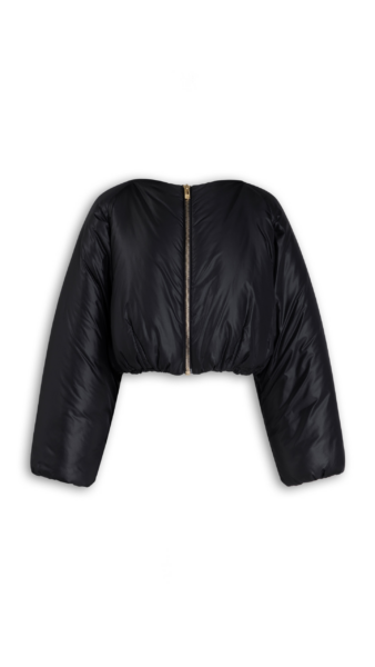 Alaïa Nylon Pleated Bomber - ALAÏA Jackets - Laser Cut Luxury - Shop at Luxury Shoes 