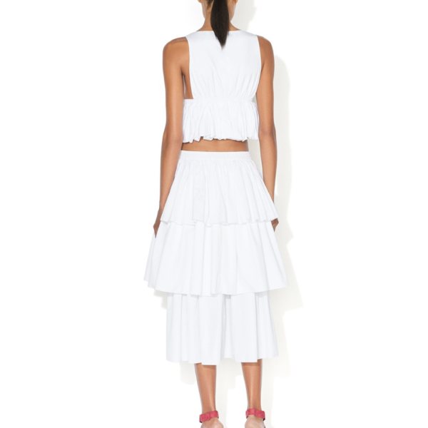 Alaia Openwork Cotton Peplum Top, view 4