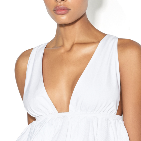 Alaia Openwork Cotton Peplum Top, view 5