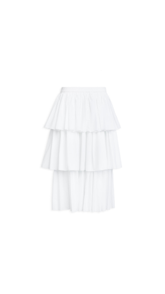 Alaïa Openwork Cotton Ruffle Skirt - ALAÏA Skirts - Laser Cut Luxury - Shop at Luxury Shoes 