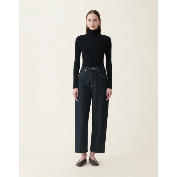 Fabiana Filippi Barrel Denim Trousers in Softened Blue, view 2