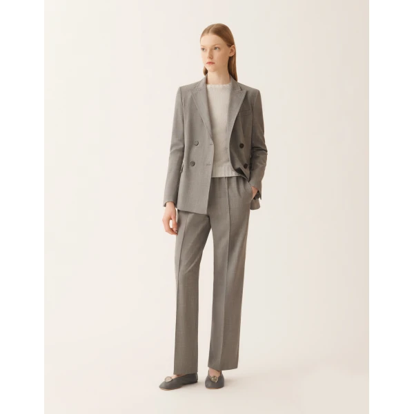 Fabiana Filippi Gubbio Jogging Pants in Bistretch Fresco Wool, Rock Mélange, view 2