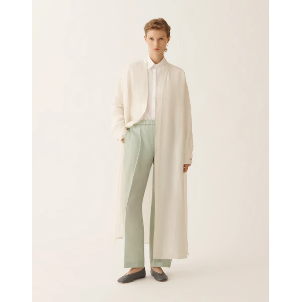 Fabiana Filippi Gubbio Jogging Pants in Fluid Fabric, Ghirri Green, view 2