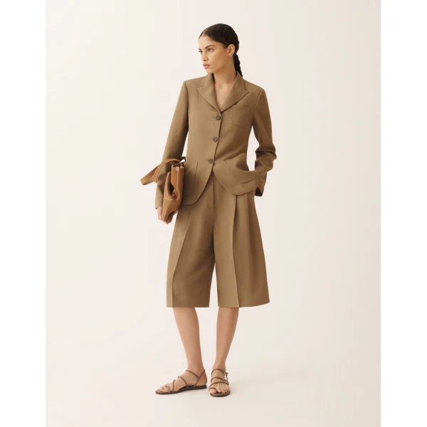 Fabiana Filippi Fluid Linen and Viscose Bermuda Shorts, view 2