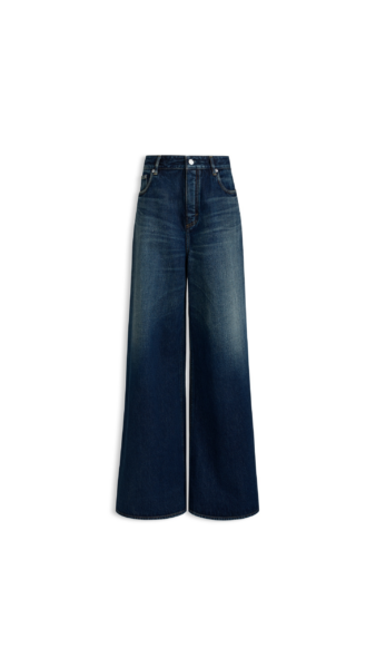 Alaïa Palazzo Denim Jeans - ALAÏA Pants - Laser Cut Luxury - Shop at Luxury Shoes 