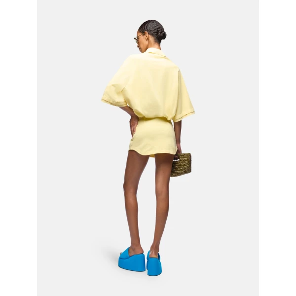 The Attico Pale yellow mini dress, view 3
