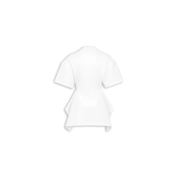 Alaïa Panelled Cotton T Shirt - ALAÏA Tops - Laser Cut Luxury - Shop at Luxury Shoes 