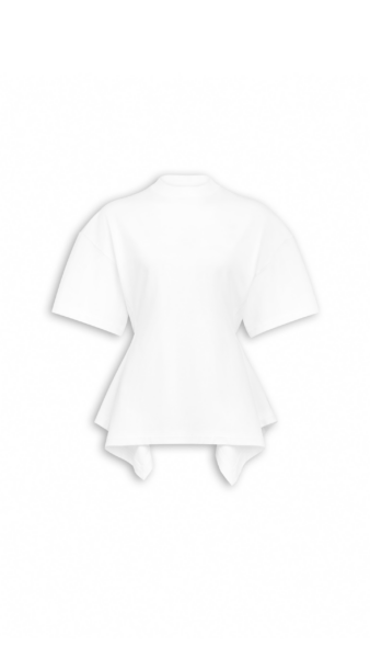 Alaïa Panelled Cotton T Shirt - ALAÏA Tops - Laser Cut Luxury - Shop at Luxury Shoes 