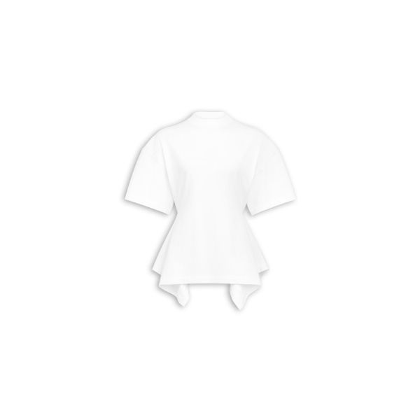 Alaïa Panelled Cotton T Shirt - ALAÏA Tops - Laser Cut Luxury - Shop at Luxury Shoes 