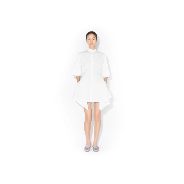 Alaïa Panelled Poplin Dress - ALAÏA Dresses - Laser Cut Luxury - Shop at Luxury Shoes 
