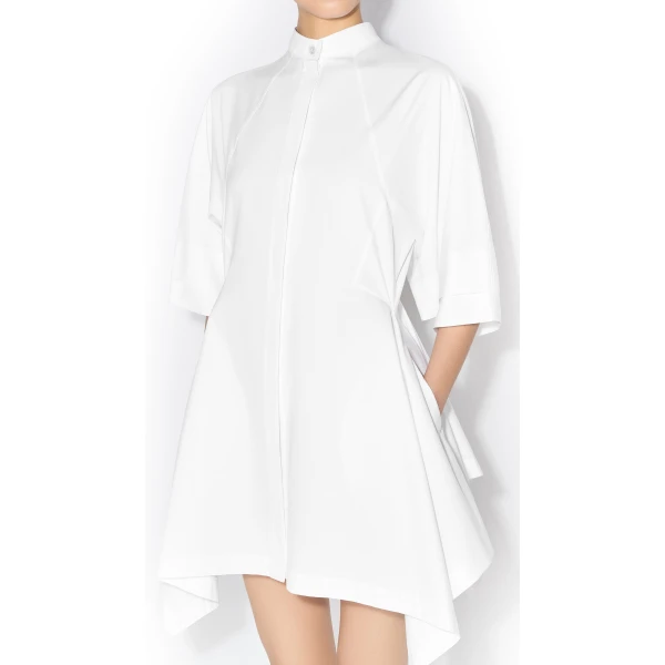 Alaïa Panelled Poplin Dress - ALAÏA Dresses - Laser Cut Luxury - Shop at Luxury Shoes 